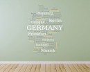 Map of Germany with City Names Modern Wall Decals Map Stickers